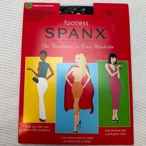 SPANX Super Footless Black Size C Medium Control NIP (Size Chart in pic)
